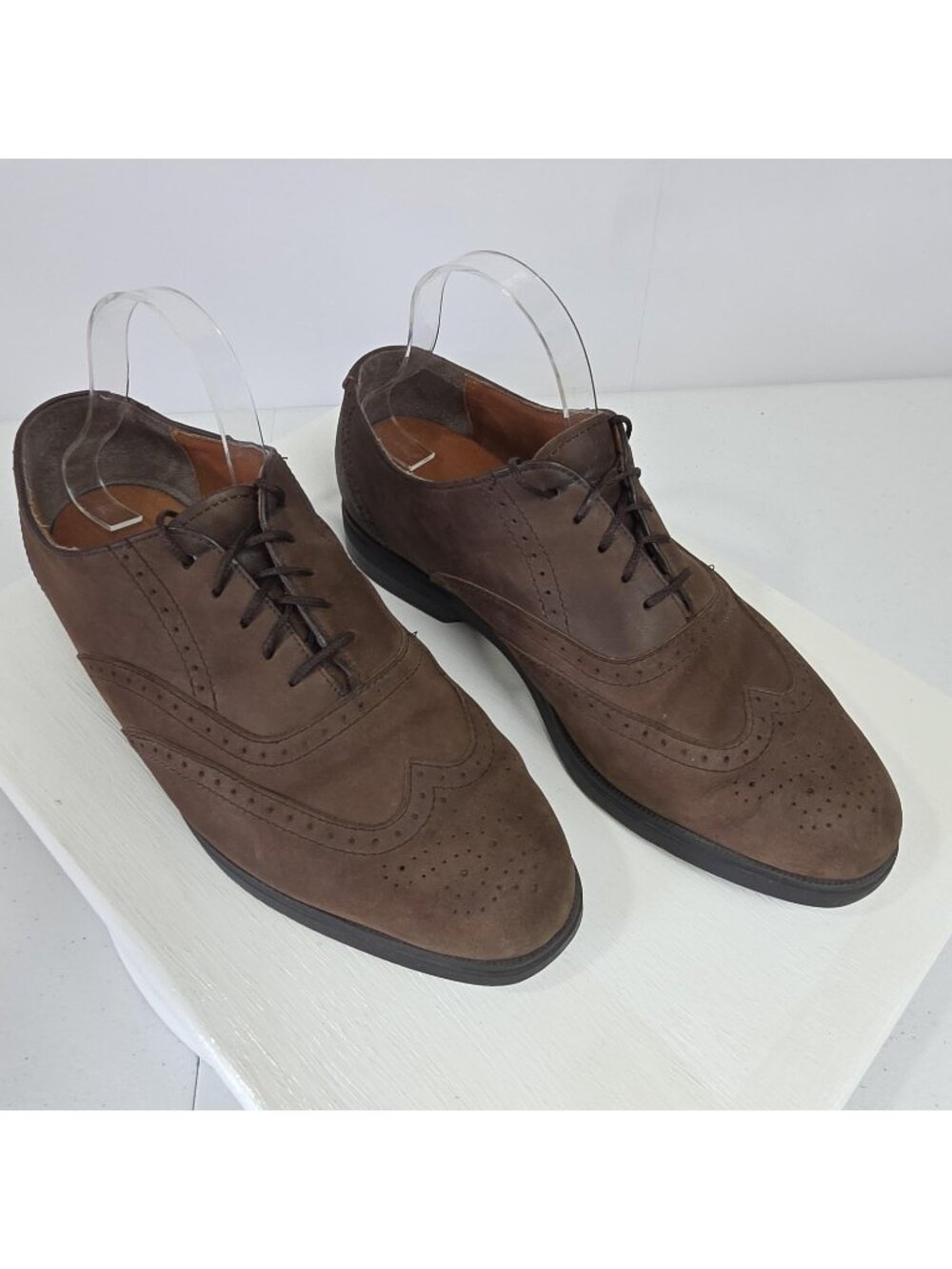 Easy Spirit Shoes Men Size 9 Brown Suede Wingtip Oxford Lace Up Comfort